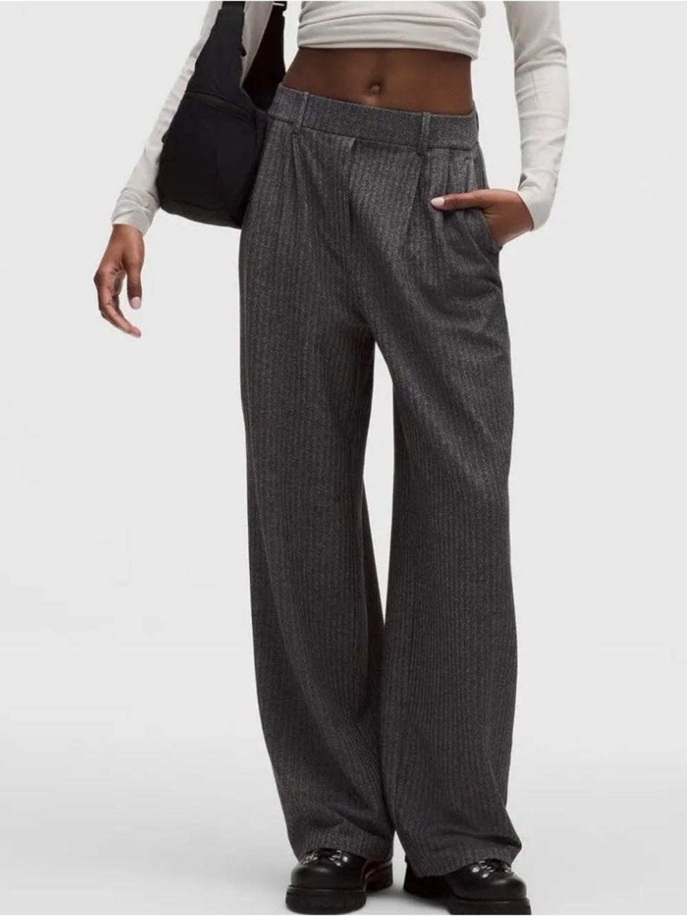 Lululemon Daydrift High-Rise Wide- Leg Trouser in Heathered Herringbone